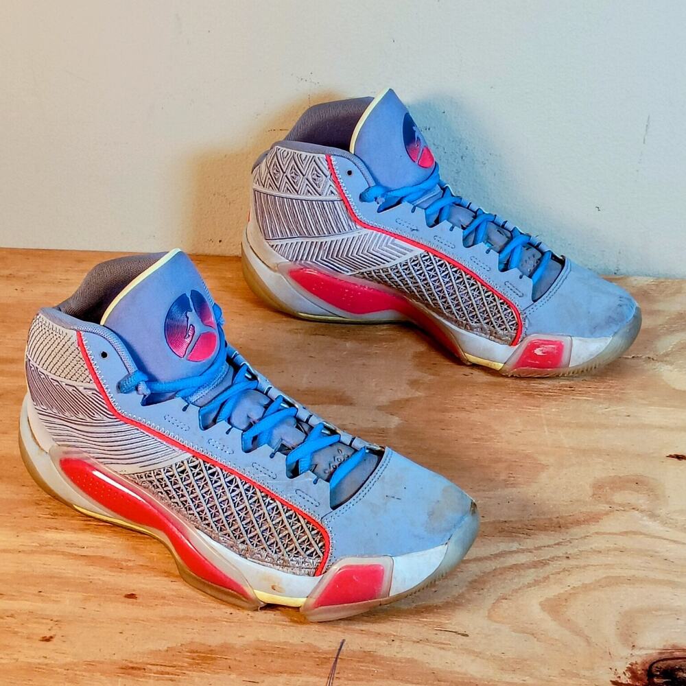 Nike Air Jordan 38 Fadeaway Mens Size 10 Blue Pink Basketball Shoes DZ3356-500